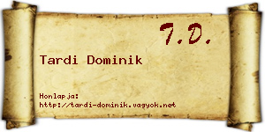 Tardi Dominik névjegykártya